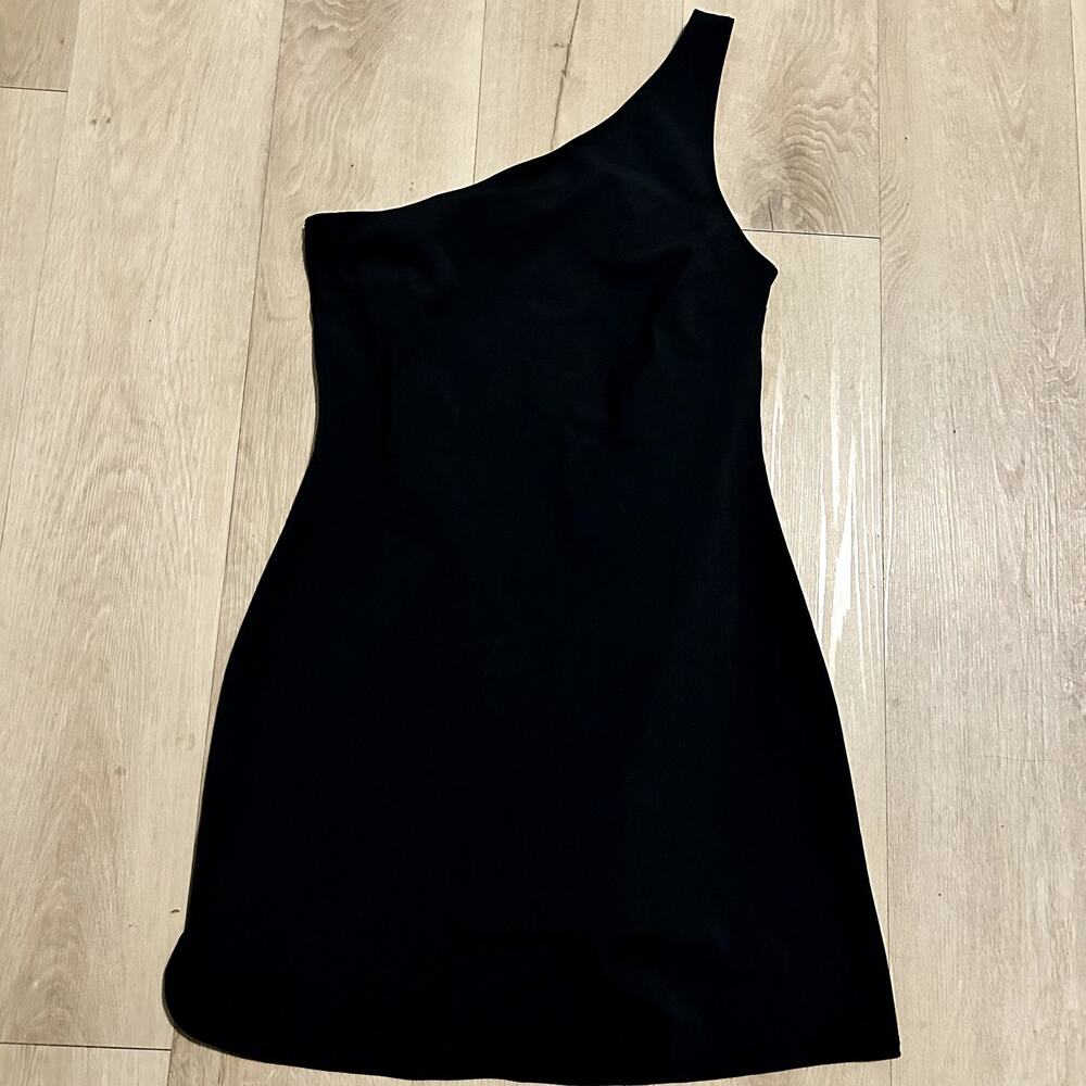 Abercrombie & Fitch Black Maternity One Shoulder Midi Dress Size M